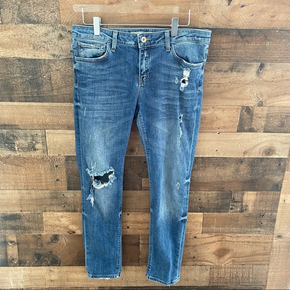 Zara Distressed Denim Jeans Womens US Size 10